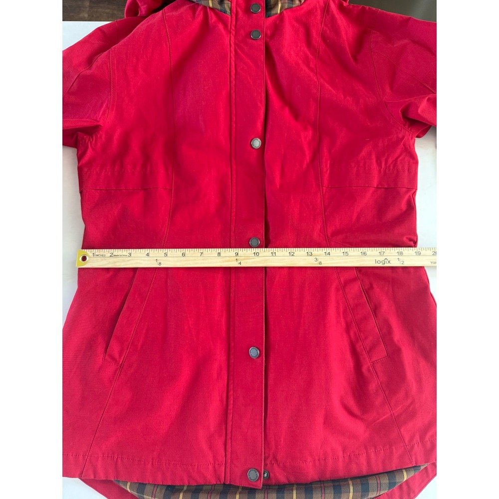 NWOT Pendleton Hooded Water Resistant Rain Coat Womens M Red Plaid Liner - Picture 10 of 10